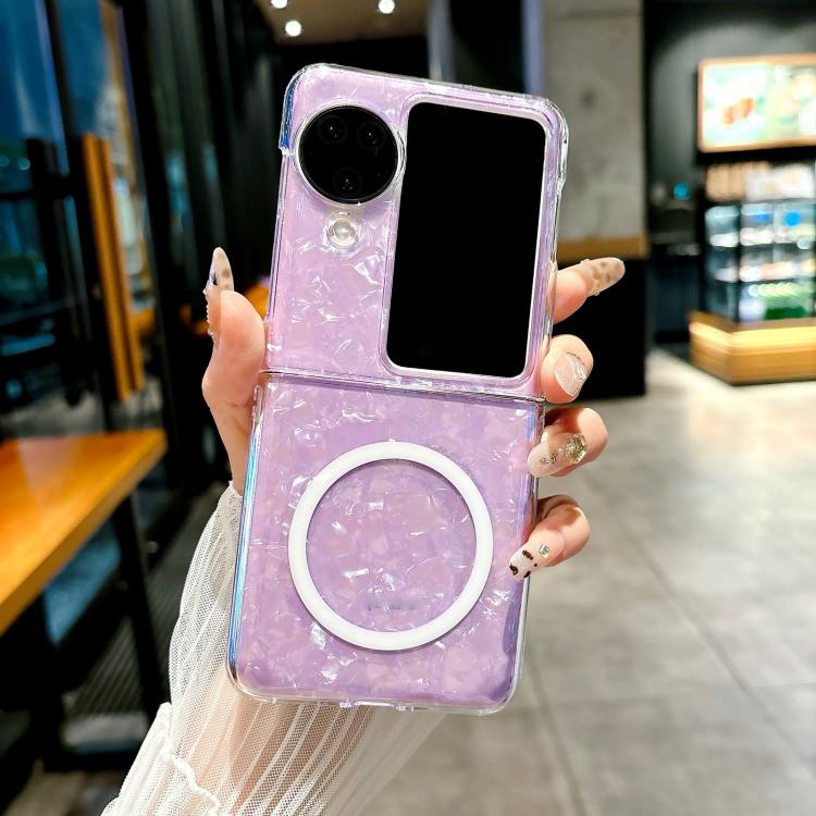 For OPPO Find N3 Flip Pearlescent Shell Texture MagSafe Phone Case