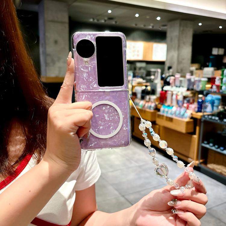 For OPPO Find N3 Flip Pearlescent Shell Texture MagSafe Phone Case