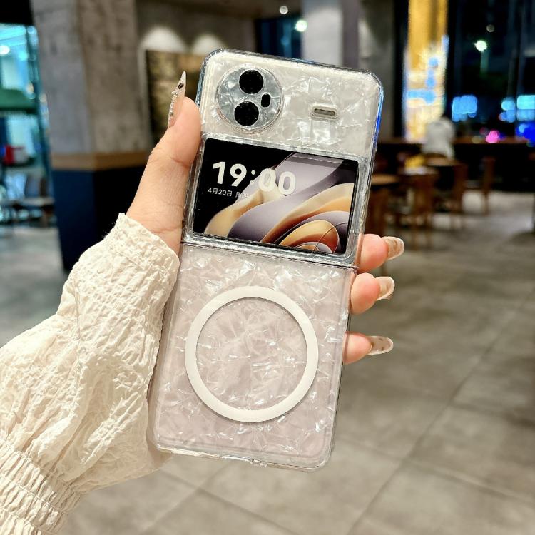 For vivo X Flip Pearlescent Shell Texture MagSafe Phone Case