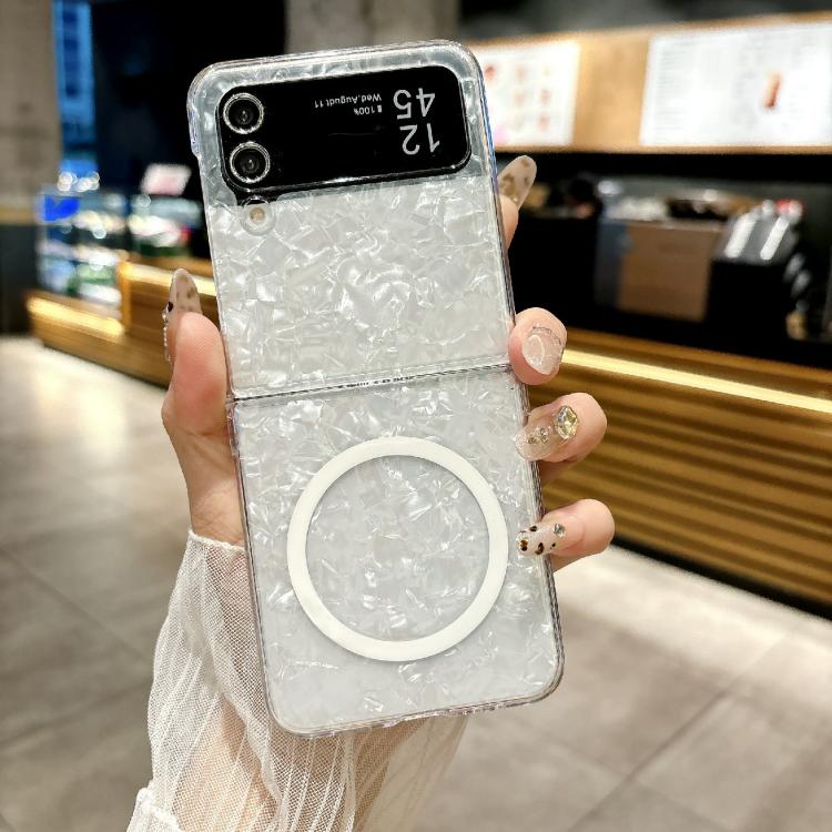 For Samsung Galaxy Z Flip3 5G Pearlescent Shell Texture MagSafe Phone Case