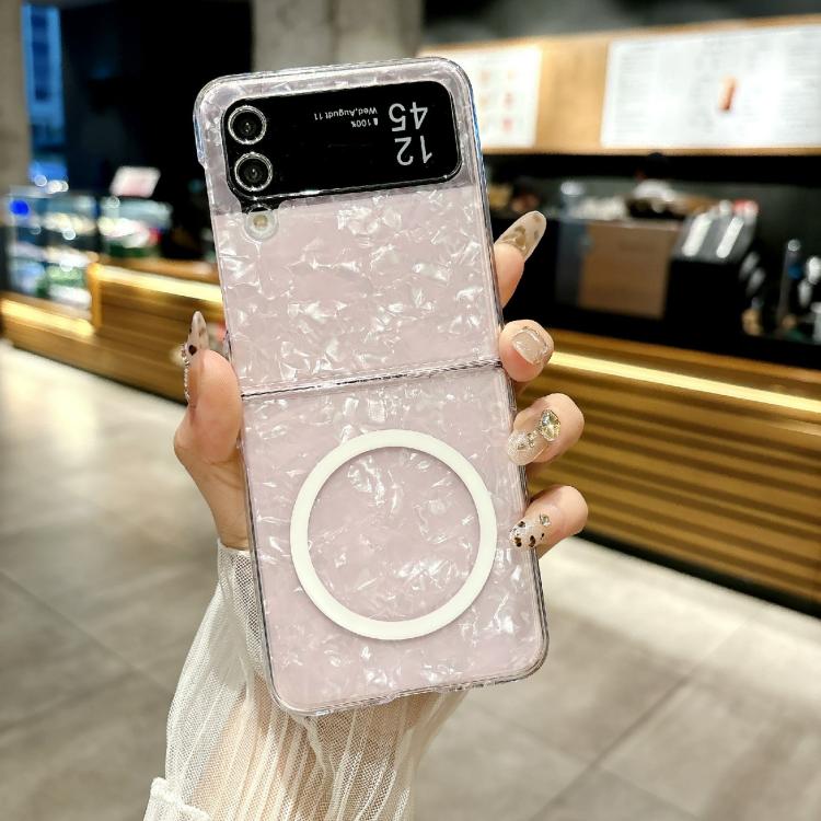 For Samsung Galaxy Z Flip3 5G Pearlescent Shell Texture MagSafe Phone Case