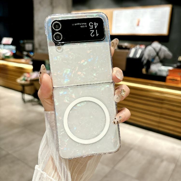 For Samsung Galaxy Z Flip3 5G Pearlescent Shell Texture MagSafe Phone Case