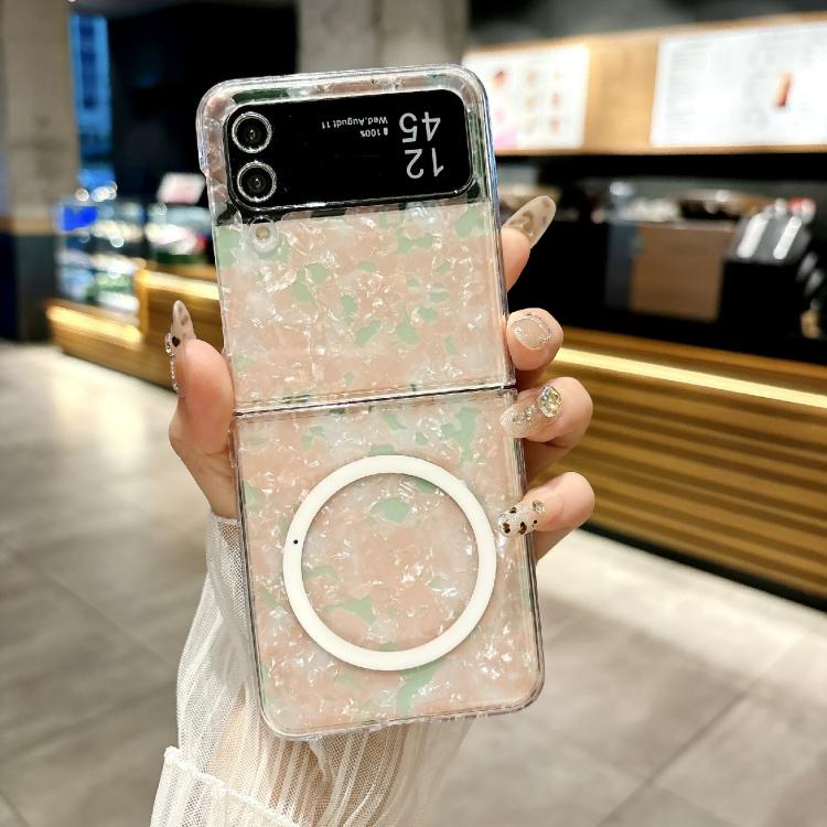 For Samsung Galaxy Z Flip3 5G Pearlescent Shell Texture MagSafe Phone Case