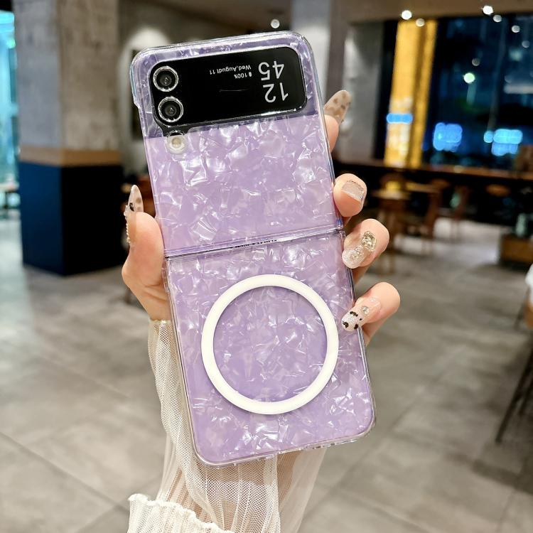 For Samsung Galaxy Z Flip3 5G Pearlescent Shell Texture MagSafe Phone Case