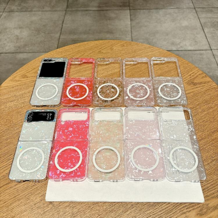 For Samsung Galaxy Z Flip5 Pearlescent Shell Texture MagSafe Phone Case