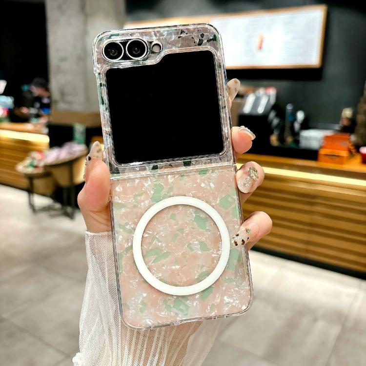 For Samsung Galaxy Z Flip6 / Flip7 FE Pearlescent Shell Texture MagSafe Phone Case