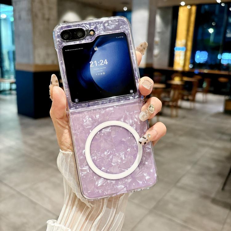 For Samsung Galaxy Z Flip6 Pearlescent Shell Texture MagSafe Phone Case