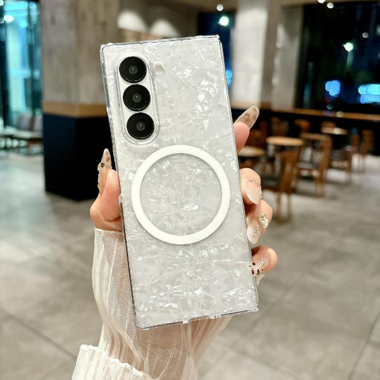 For Samsung Galaxy Z Fold5 Pearlescent Shell Texture MagSafe Phone Case