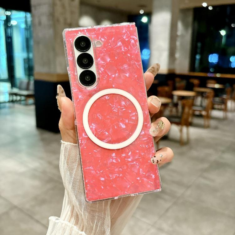 For Samsung Galaxy Z Fold5 Pearlescent Shell Texture MagSafe Phone Case