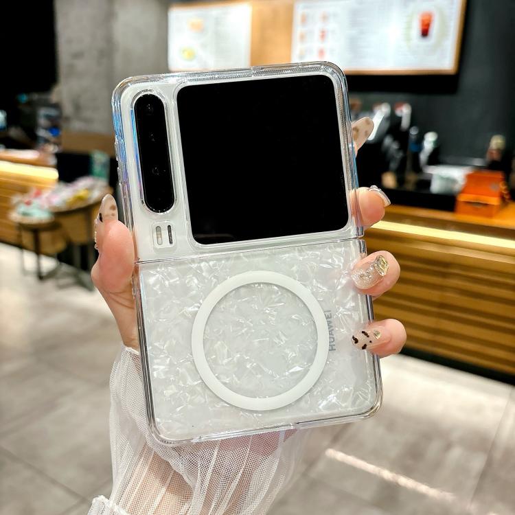 For Huawei Pura X Pearlescent Shell Texture MagSafe Phone Case