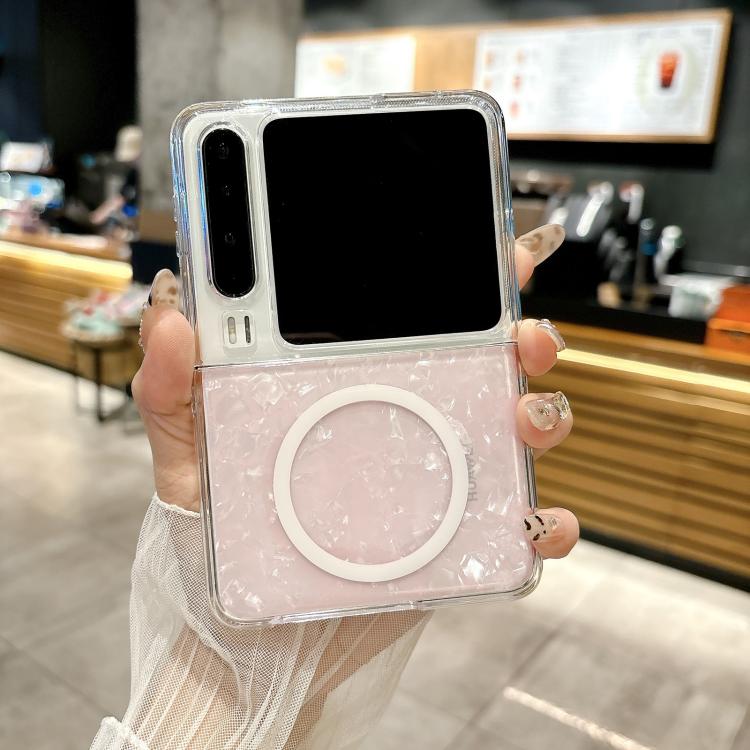 For Huawei Pura X Pearlescent Shell Texture MagSafe Phone Case