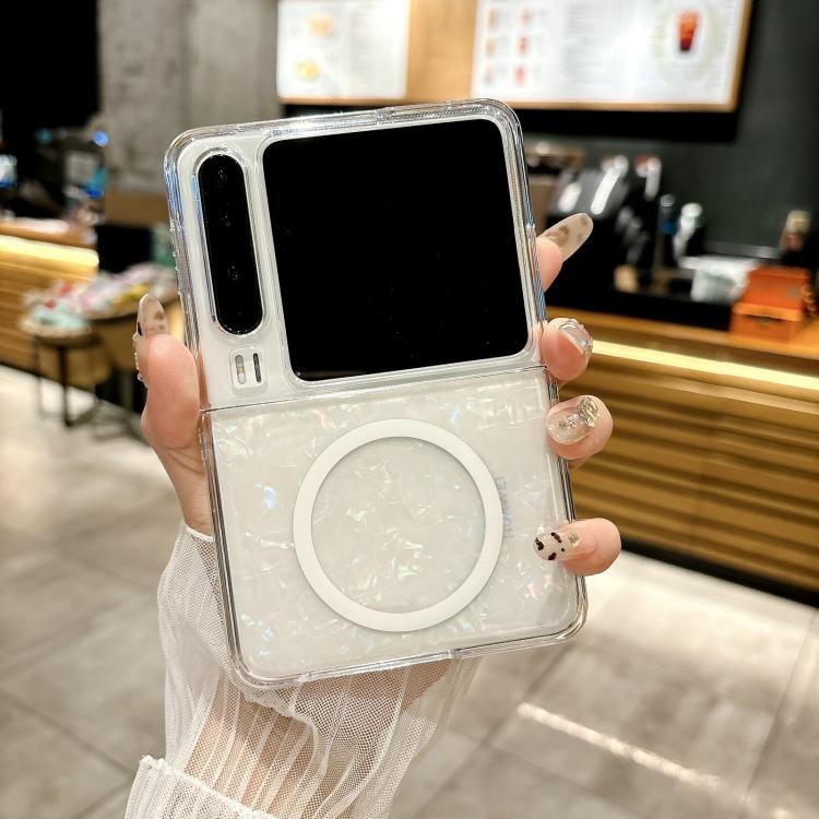 For Huawei Pura X Pearlescent Shell Texture MagSafe Phone Case