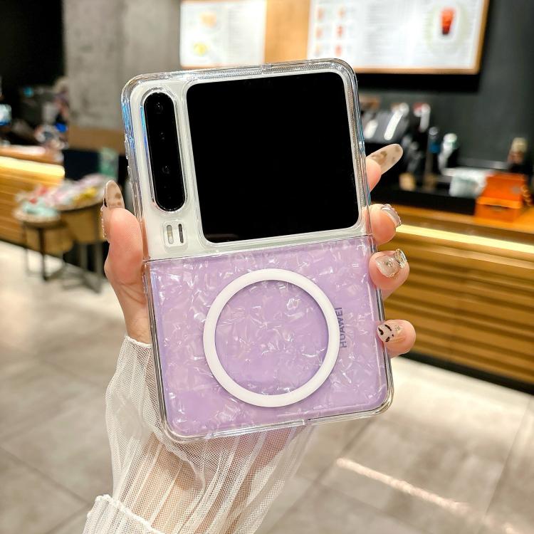 For Huawei Pura X Pearlescent Shell Texture MagSafe Phone Case
