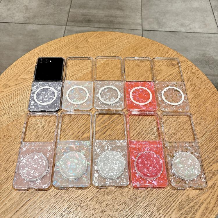 For Motorola Razr 60 Ultra Pearlescent Shell Texture MagSafe Phone Case