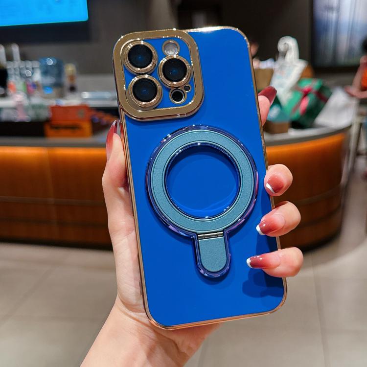 For iPhone 16 Pro Max Charm Eye Electroplating Metal Holder Phone Case