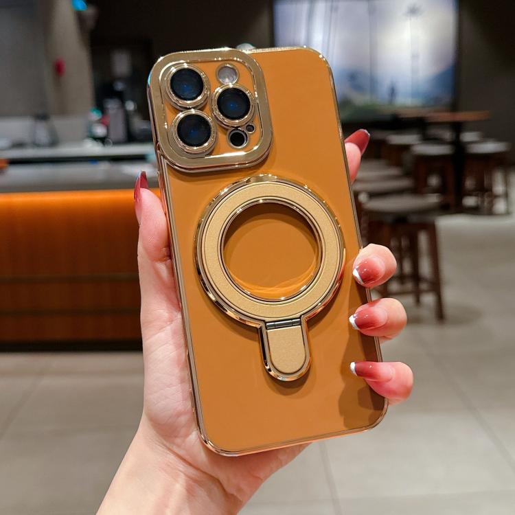 For iPhone 16 Pro Max Charm Eye Electroplating Metal Holder Phone Case