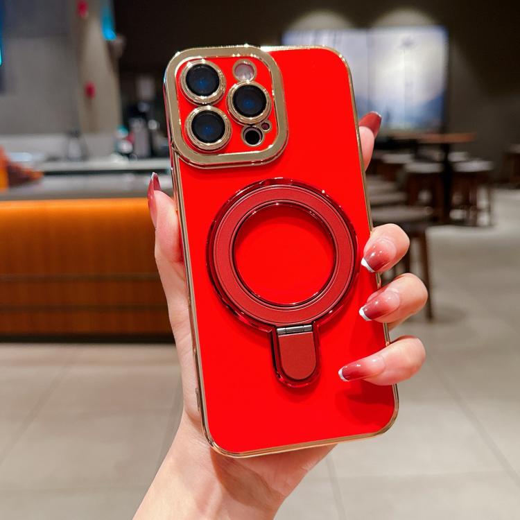 For iPhone 14 Pro Charm Eye Electroplating Metal Holder Phone Case