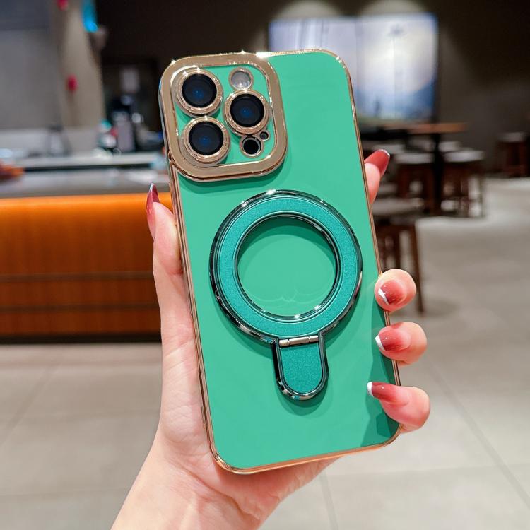 For iPhone 12 Pro Max Charm Eye Electroplating Metal Holder Phone Case