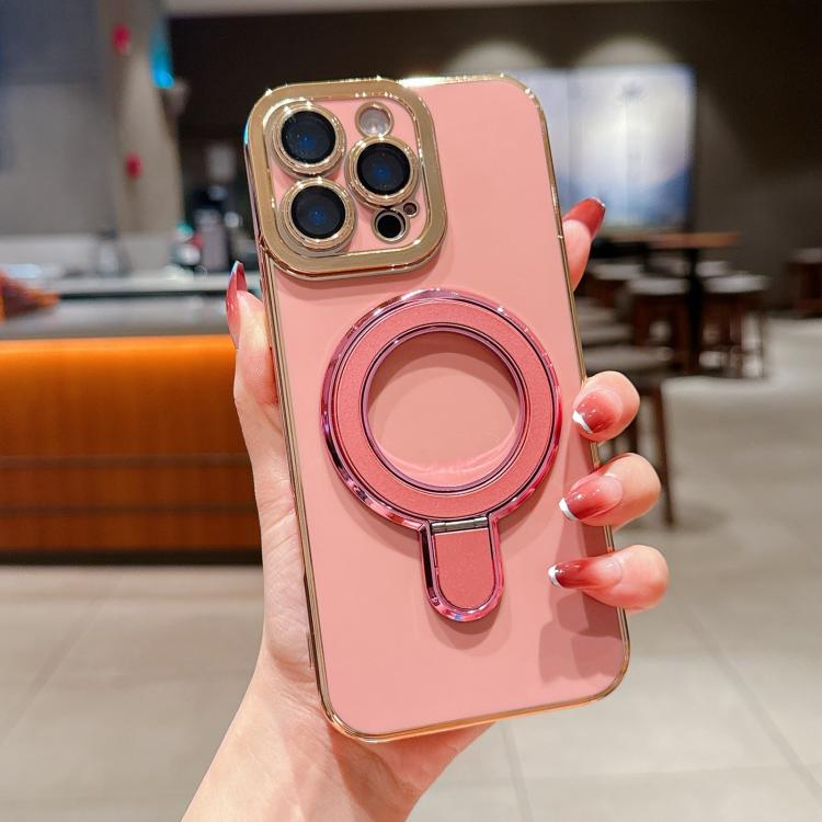 For iPhone 12 Pro Charm Eye Electroplating Metal Holder Phone Case