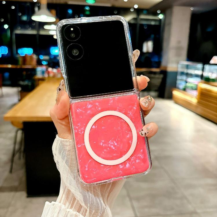 For Xiaomi Mix Flip Pearlescent Shell Texture MagSafe Phone Case