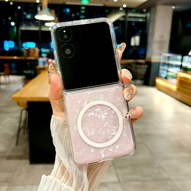 For Xiaomi Mix Flip Pearlescent Shell Texture MagSafe Phone Case