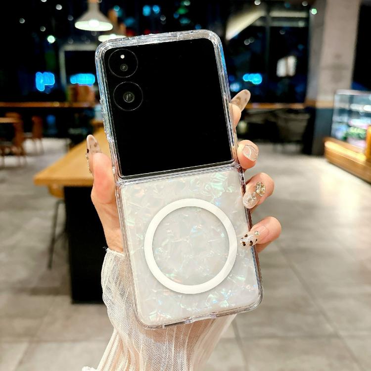 For Xiaomi Mix Flip Pearlescent Shell Texture MagSafe Phone Case