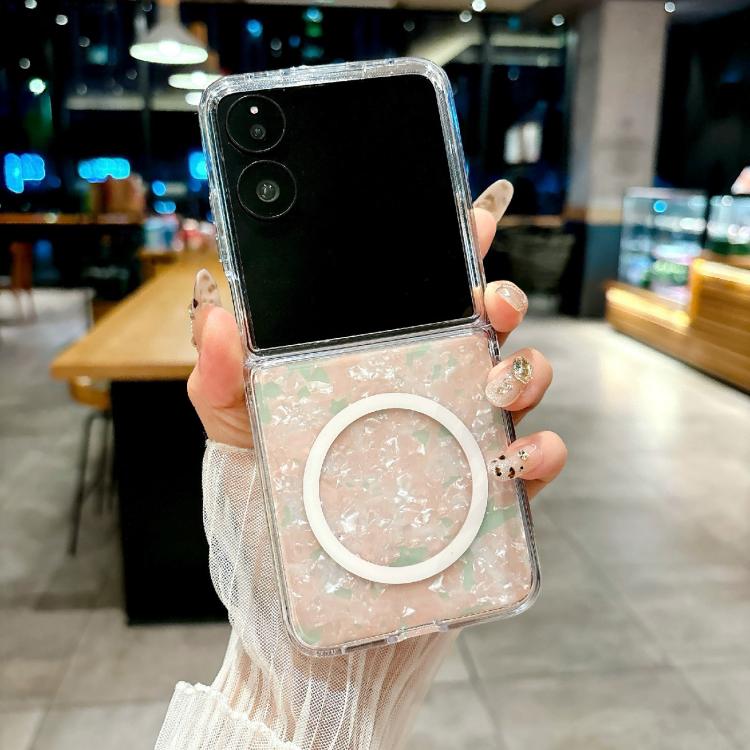 For Xiaomi Mix Flip Pearlescent Shell Texture MagSafe Phone Case