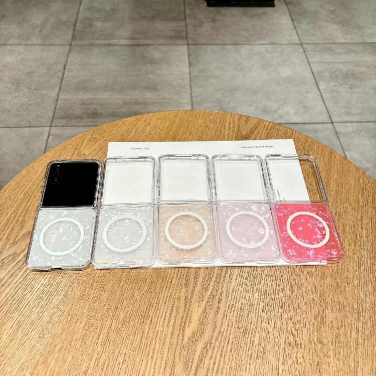 For Xiaomi Mix Flip Pearlescent Shell Texture MagSafe Phone Case