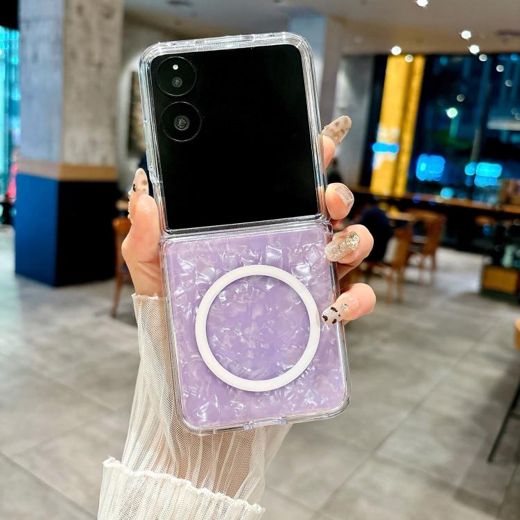 For Xiaomi Mix Flip Pearlescent Shell Texture MagSafe Phone Case