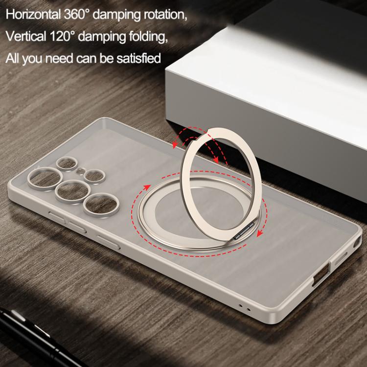 For Samsung Galaxy S25 Ultra 5G GKK Semi-transparent Skin Feel MagSafe Holder Phone Case