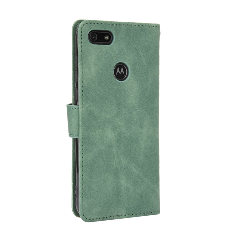 For Motorola Moto E6 Play Solid Color Skin Feel Magnetic Buckle Horizontal Flip Calf Texture PU Leather Case with Holder & Card Slots & Wallet