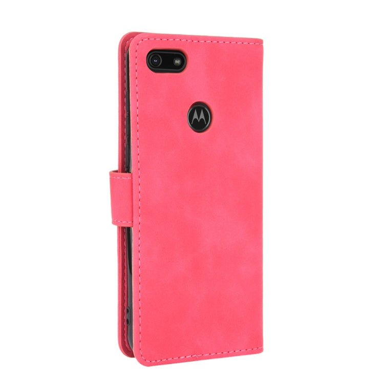 For Motorola Moto E6 Play Solid Color Skin Feel Magnetic Buckle Horizontal Flip Calf Texture PU Leather Case with Holder & Card Slots & Wallet