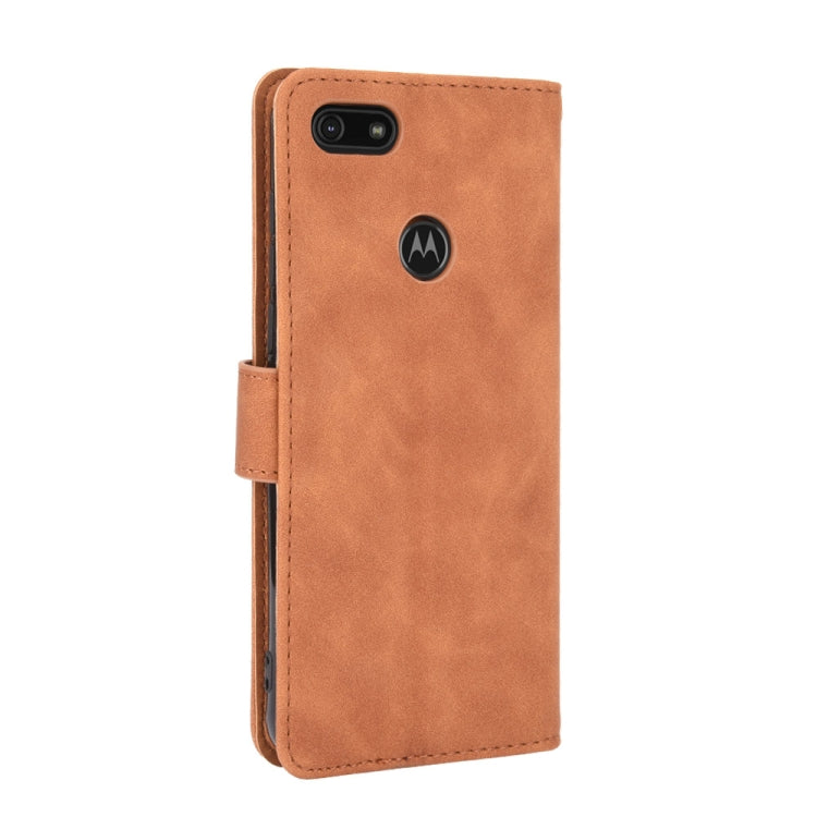 For Motorola Moto E6 Play Solid Color Skin Feel Magnetic Buckle Horizontal Flip Calf Texture PU Leather Case with Holder & Card Slots & Wallet