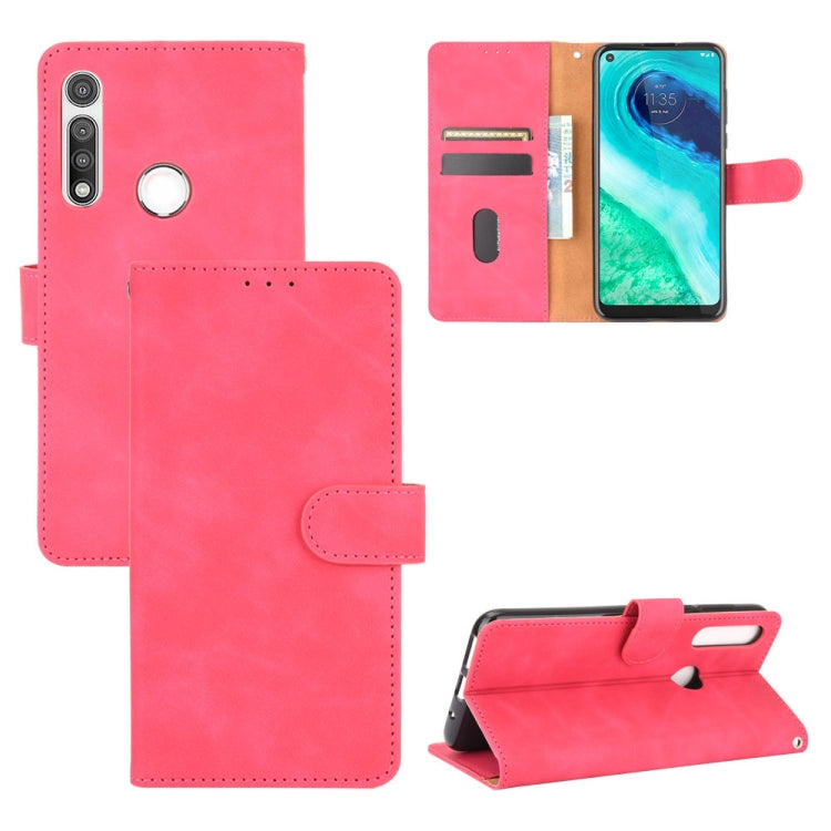 For Motorola Moto G Fast Solid Color Skin Feel Magnetic Buckle Horizontal Flip Calf Texture PU Leather Case with Holder & Card Slots & Wallet