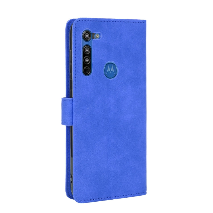 For Motorola Moto G8 Solid Color Skin Feel Magnetic Buckle Horizontal Flip Calf Texture PU Leather Case with Holder & Card Slots & Wallet