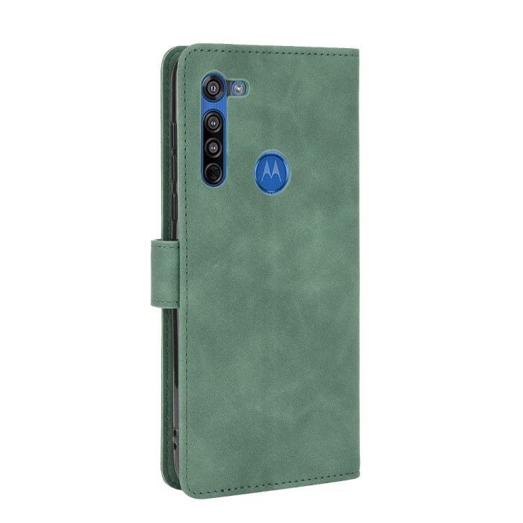 For Motorola Moto G8 Solid Color Skin Feel Magnetic Buckle Horizontal Flip Calf Texture PU Leather Case with Holder & Card Slots & Wallet