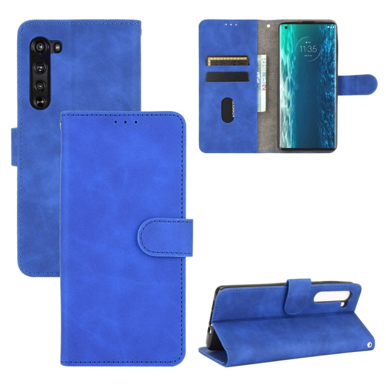 For Motorola Moto Edge Solid Color Skin Feel Magnetic Buckle Horizontal Flip Calf Texture PU Leather Case with Holder & Card Slots & Wallet