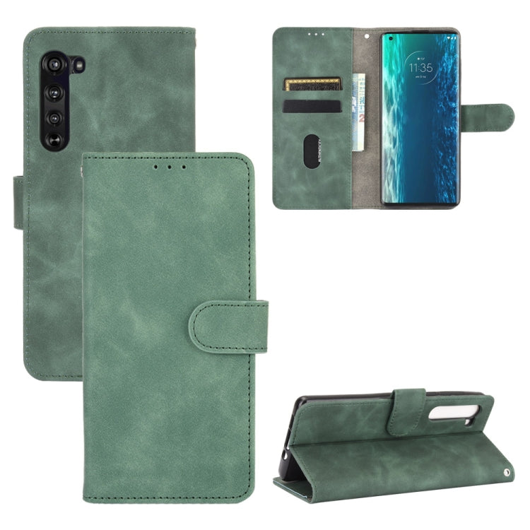 For Motorola Moto Edge Solid Color Skin Feel Magnetic Buckle Horizontal Flip Calf Texture PU Leather Case with Holder & Card Slots & Wallet
