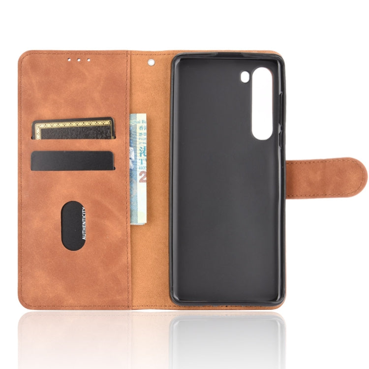 For Motorola Moto Edge Solid Color Skin Feel Magnetic Buckle Horizontal Flip Calf Texture PU Leather Case with Holder & Card Slots & Wallet