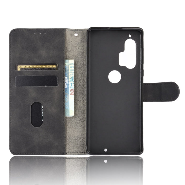 For Motorola Moto Edge Plus Solid Color Skin Feel Magnetic Buckle Horizontal Flip Calf Texture PU Leather Case with Holder & Card Slots & Wallet