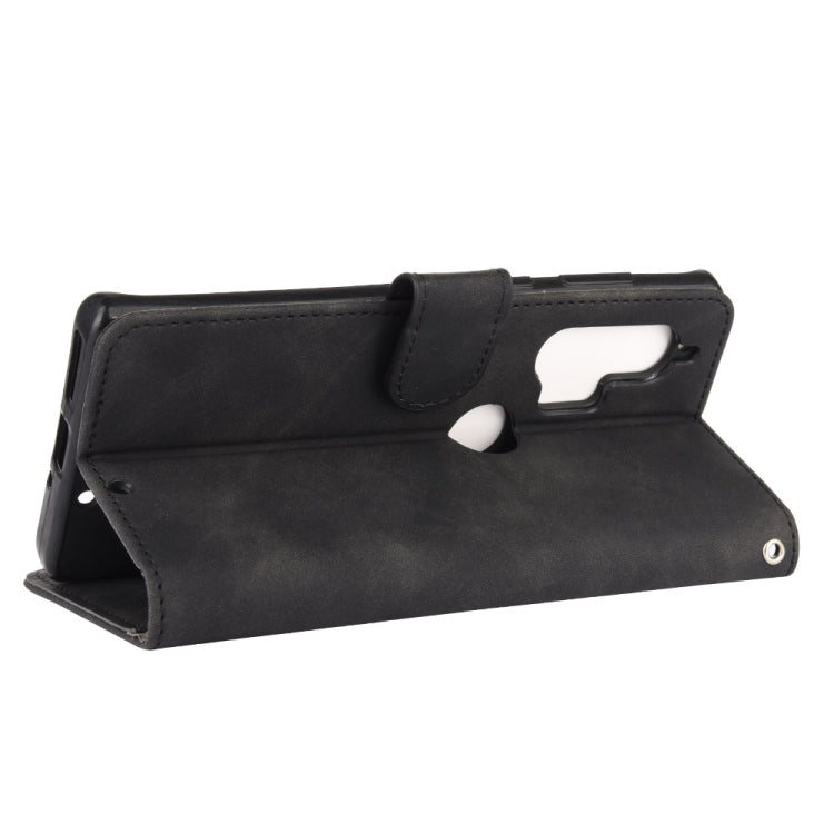 For Motorola Moto Edge Plus Solid Color Skin Feel Magnetic Buckle Horizontal Flip Calf Texture PU Leather Case with Holder & Card Slots & Wallet