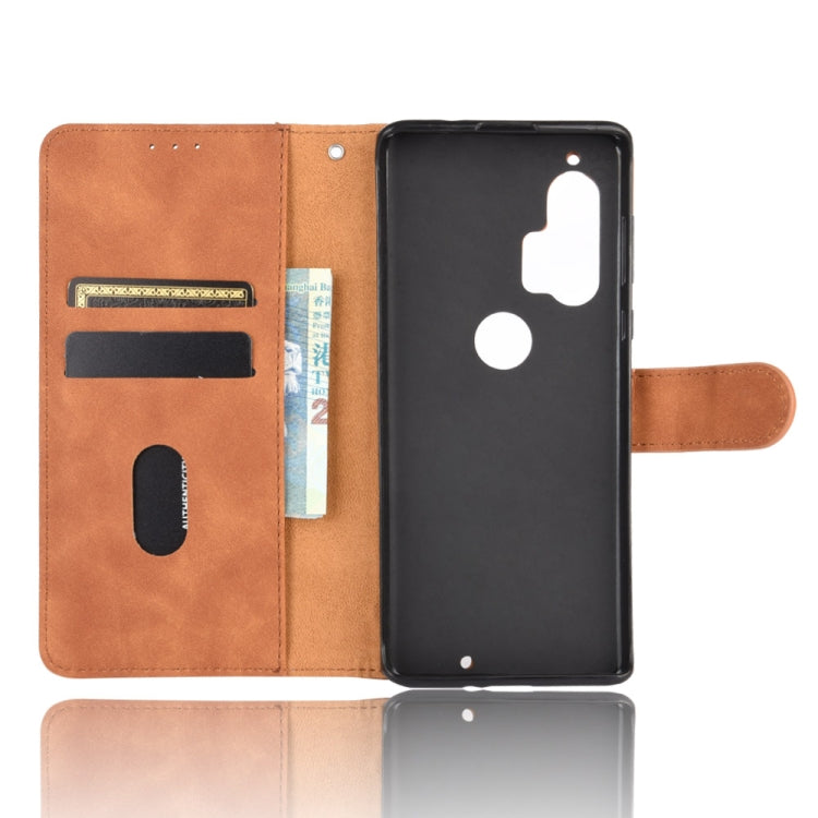 For Motorola Moto Edge Plus Solid Color Skin Feel Magnetic Buckle Horizontal Flip Calf Texture PU Leather Case with Holder & Card Slots & Wallet