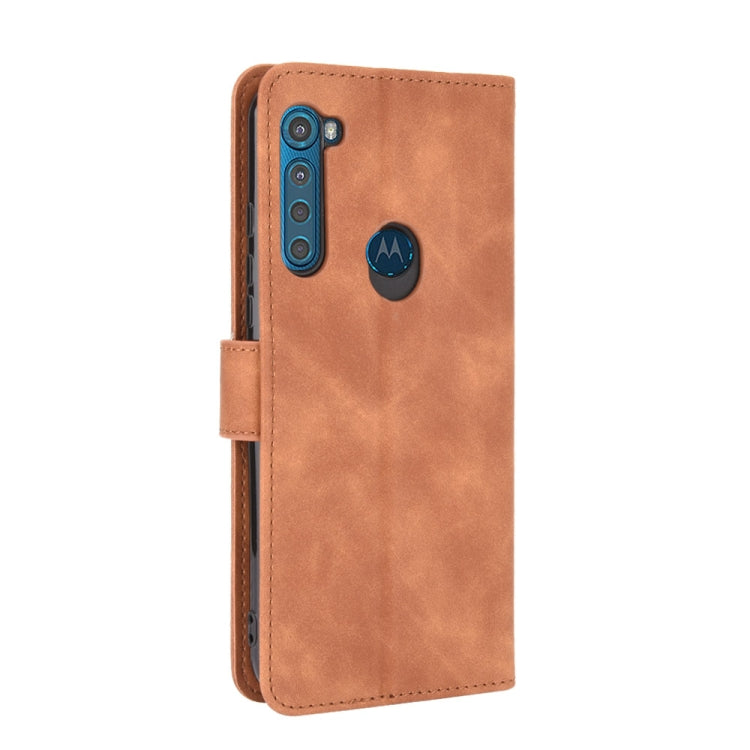 For Motorola Moto One Fusion Plus Solid Color Skin Feel Magnetic Buckle Horizontal Flip Calf Texture PU Leather Case with Holder & Card Slots & Wallet