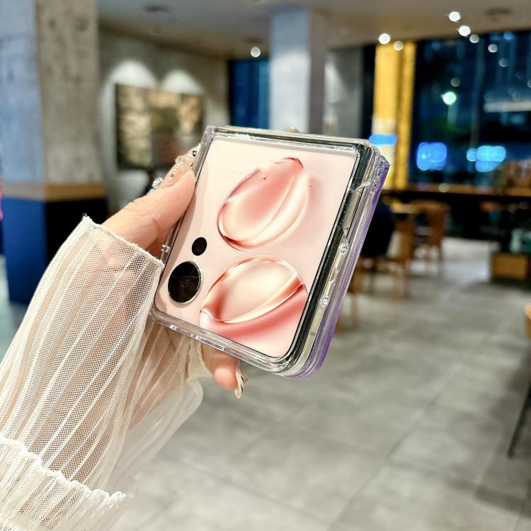 For Honor Magic V Flip Pearlescent Shell Texture MagSafe Phone Case