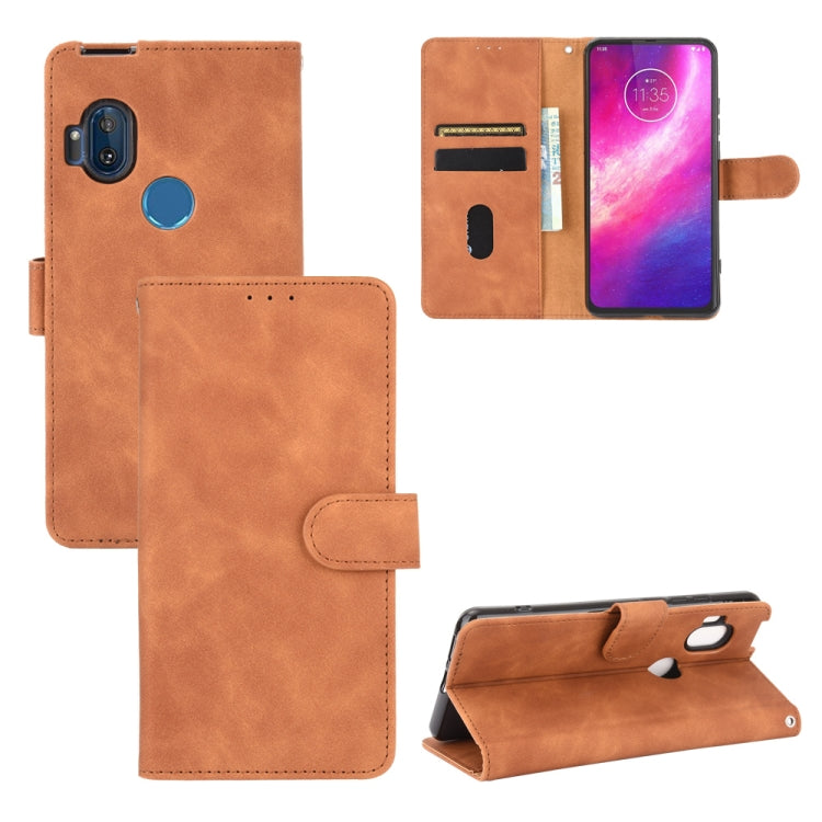 For Motorola Moto One Hyper Solid Color Skin Feel Magnetic Buckle Horizontal Flip Calf Texture PU Leather Case with Holder & Card Slots & Wallet