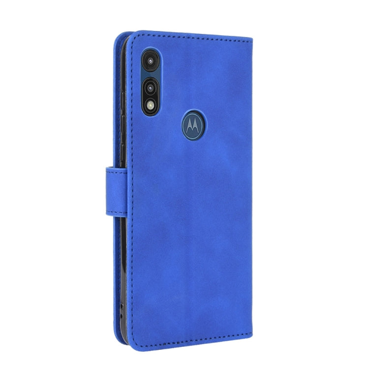 For Motorola Moto E(2020) Solid Color Skin Feel Magnetic Buckle Horizontal Flip Calf Texture PU Leather Case with Holder & Card Slots & Wallet