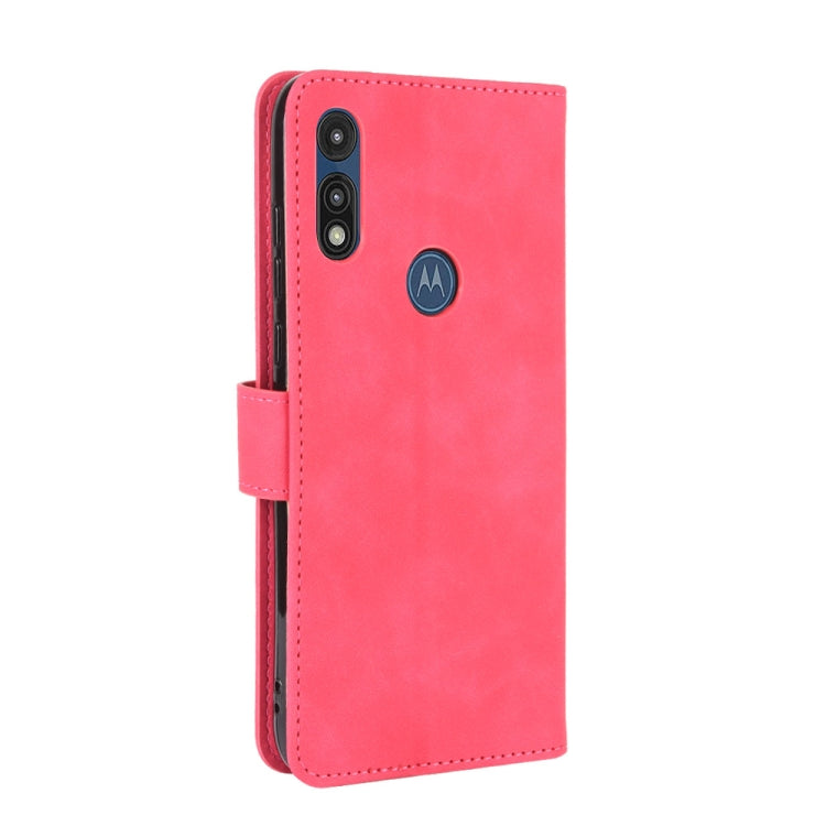 For Motorola Moto E(2020) Solid Color Skin Feel Magnetic Buckle Horizontal Flip Calf Texture PU Leather Case with Holder & Card Slots & Wallet