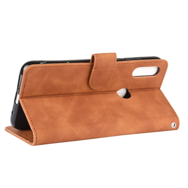 For Motorola Moto E(2020) Solid Color Skin Feel Magnetic Buckle Horizontal Flip Calf Texture PU Leather Case with Holder & Card Slots & Wallet