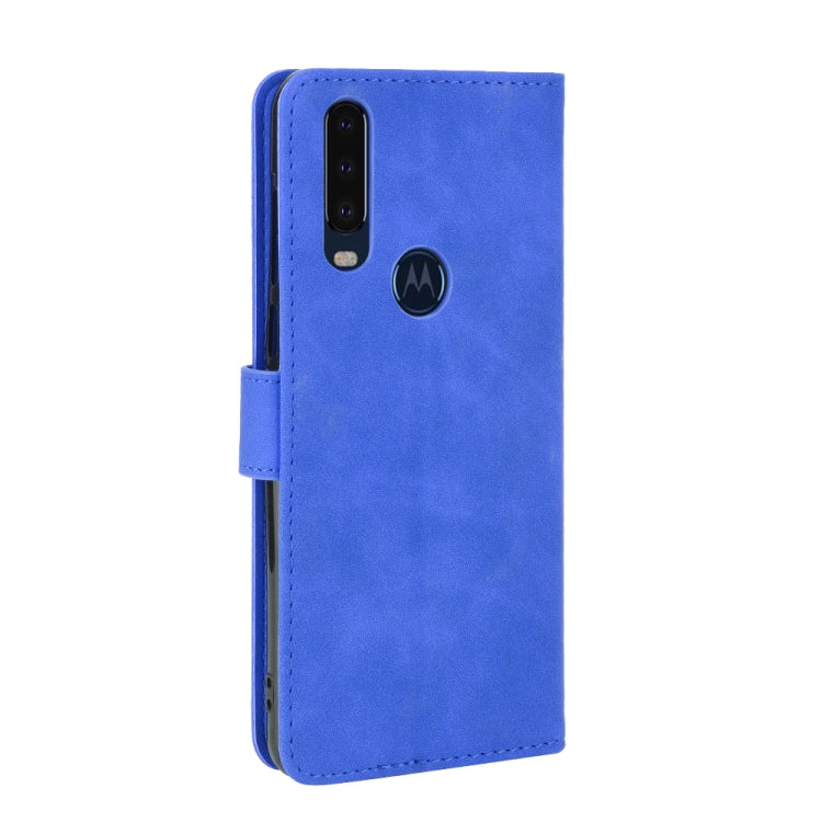 For Motorola Moto P40 Power / One Action Solid Color Skin Feel Magnetic Buckle Horizontal Flip Calf Texture PU Leather Case with Holder & Card Slots & Wallet