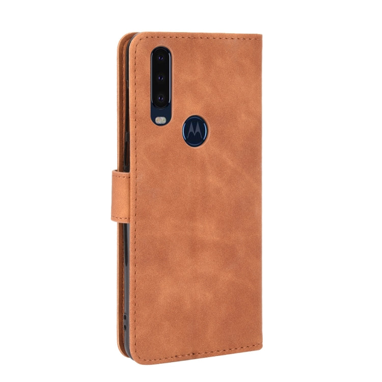 For Motorola Moto P40 Power / One Action Solid Color Skin Feel Magnetic Buckle Horizontal Flip Calf Texture PU Leather Case with Holder & Card Slots & Wallet